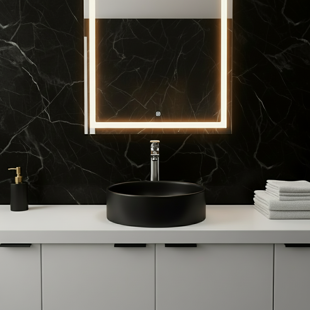 Hoge wastafelkraan Diego  – Chroom- 27,5 × 16,6 × 22,3 cm