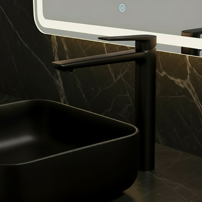 Hoge wastafelkraan Diego  – Mat zwart - 27,5 × 16,6 × 22,3 cm