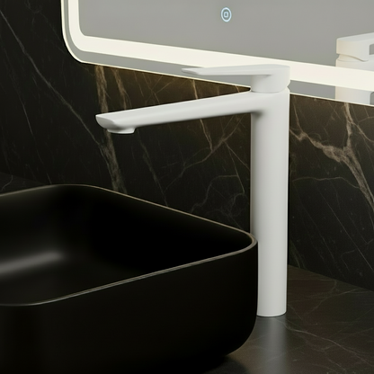 Hoge wastafelkraan Diego  – Mat wit - 27,5 × 16,6 × 22,3 cm