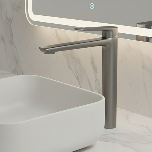 Diego Robinet de lavabo à montage haut — Gris canon de fusil