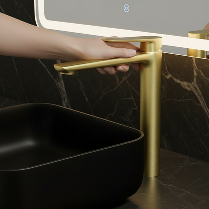 Diego Robinet de lavabo à montage haut — Or brossé