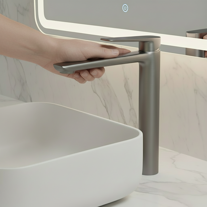 Diego Hoge Opbouw Wastafelkraan — Gunmetal Grey