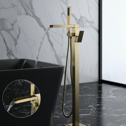 Lisandro Mitigeur de baignoire — Bec cascade — Or brossé