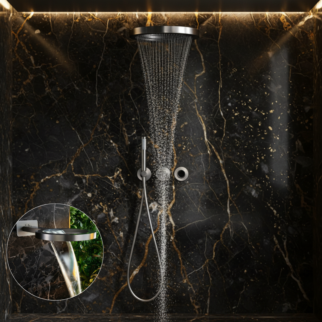 Marino Thermostatisch Inbouw Douchesysteem — Regen & Waterval — Chroom