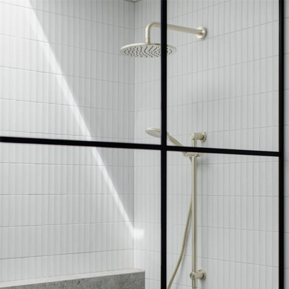 Gebogen wandarm Valencia - Brushed gold - 337,5 mm