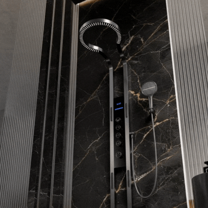 Thermostatisch Douchepaneel Marcelo – Digitale Display - Gunmetal Grey - 182 × 40 × 52 cm