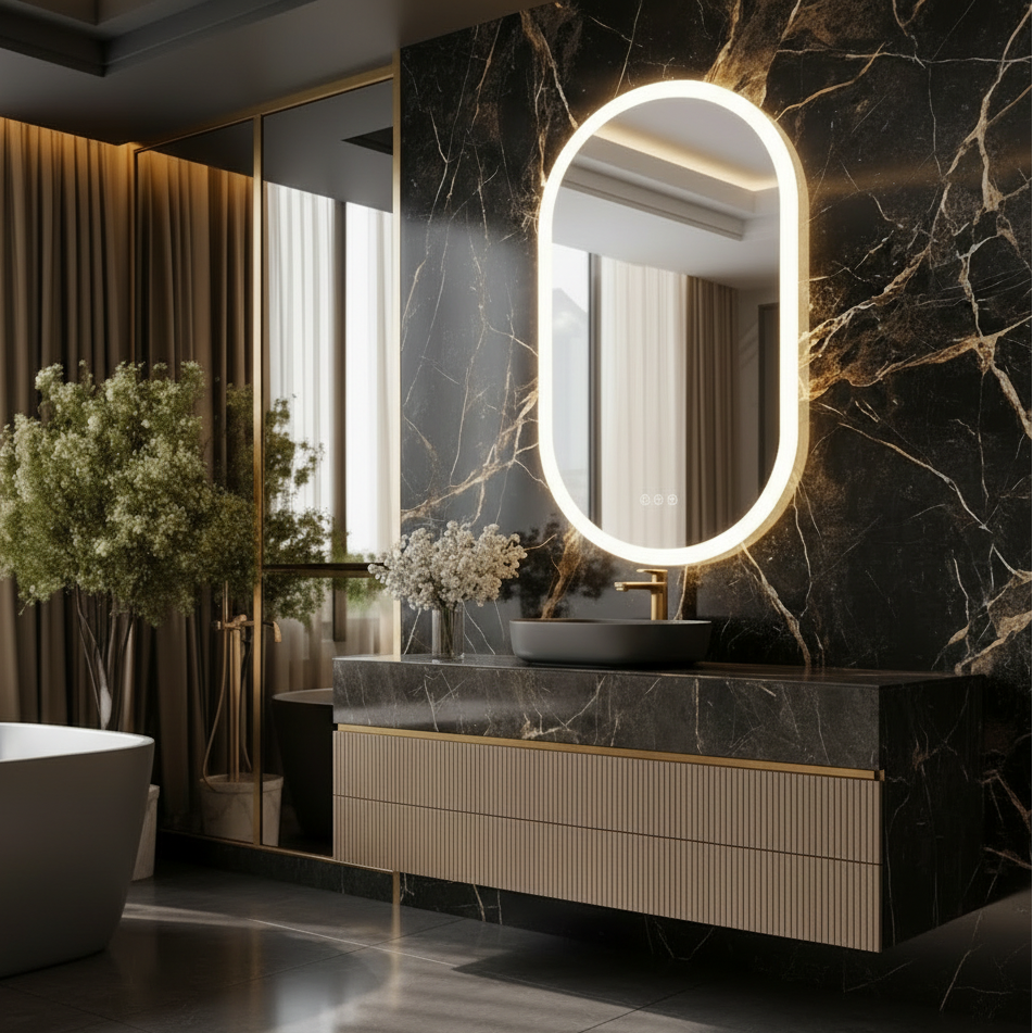 LED Badkamerspiegel Bianca —  50x100 — Horizontaal of verticaal