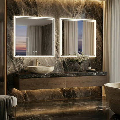 Miroir de salle de bain LED Nico — 80 x 80 cm