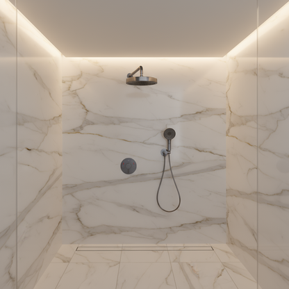 Inbouw Regendoucheset Amalia - Gunmetal grey - Incl. inbouwdeel