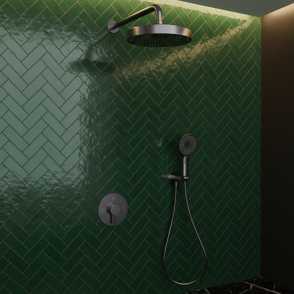 Inbouw Regendoucheset Amalia - Gunmetal grey - Incl. inbouwdeel