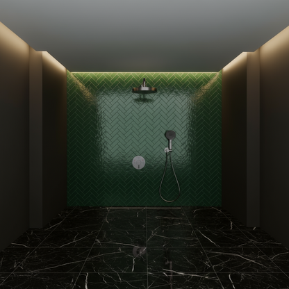 Inbouw Regendoucheset Amalia - Gunmetal grey - Incl. inbouwdeel