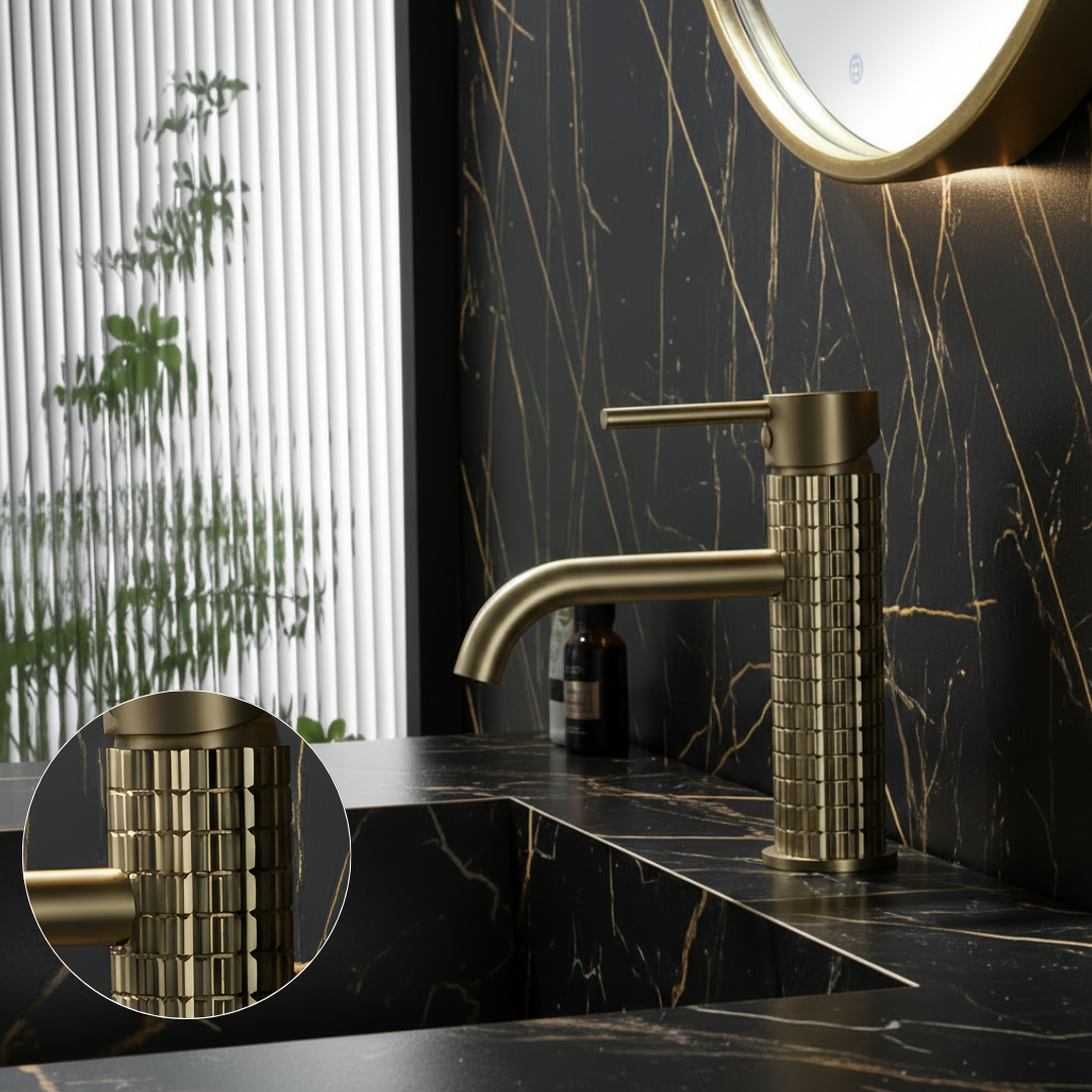 Angelica Opbouw Wastafelkraan — Geborsteld Goud