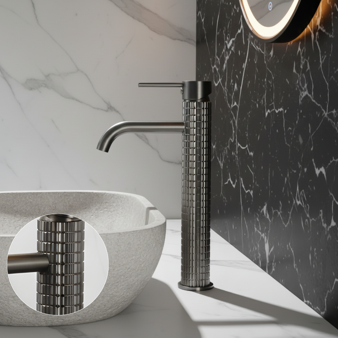 Angelica Hoge Opbouw Wastafelkraan — Gunmetal Grey