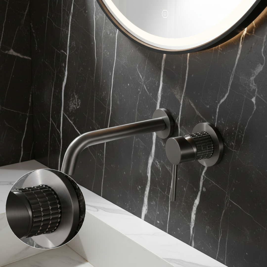 Angelica Inbouw Wastafelkraan Systeem — Gunmetal Grey