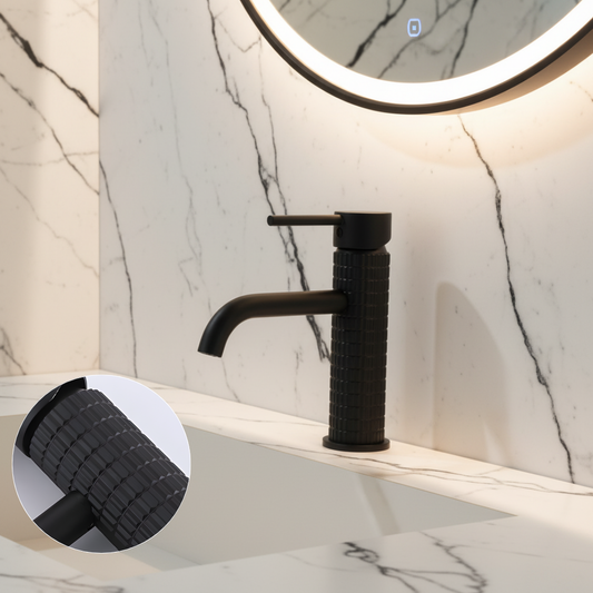 Angelica Deck-Mounted Basin Tap — Matte Black