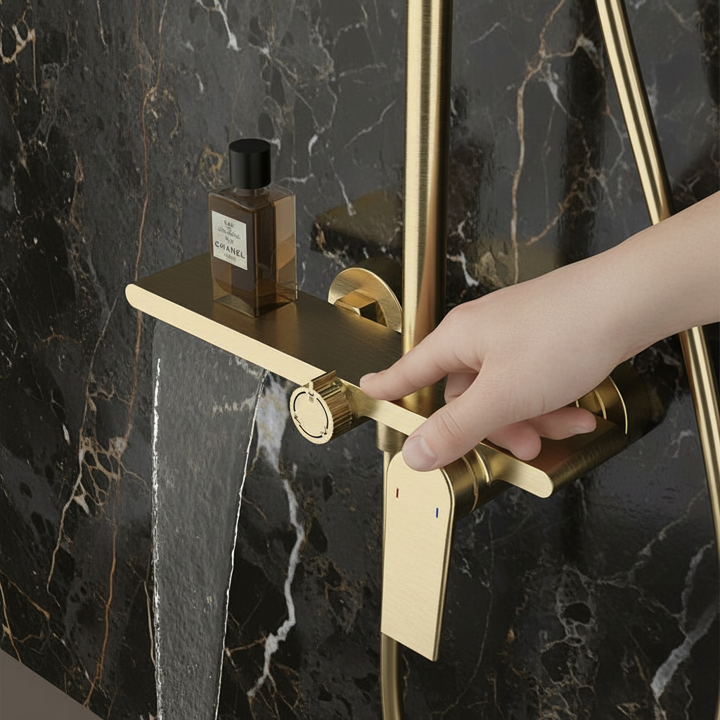 Cynthia Système de douche apparent — Or brossé