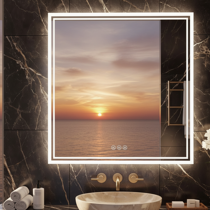 Miroir de salle de bain LED Nico — 80 x 80 cm