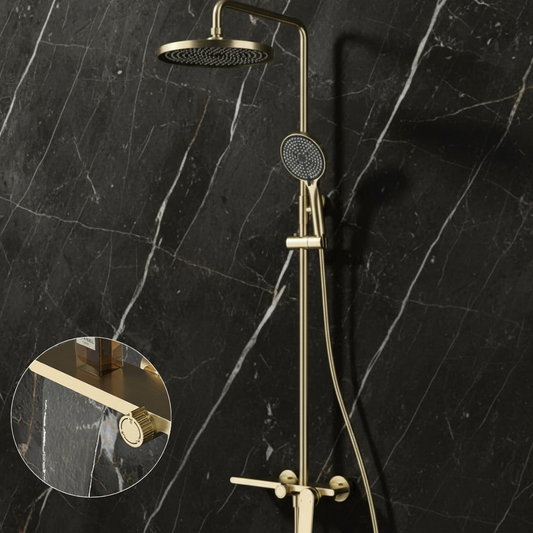 Cynthia Exposed shower system  — Brushed gold