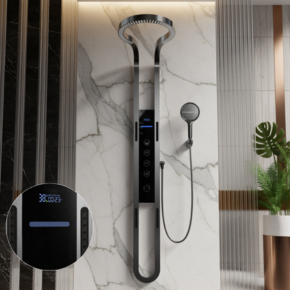 Marcelo Douchepaneel — Digitaal display — Gunmetal Grey