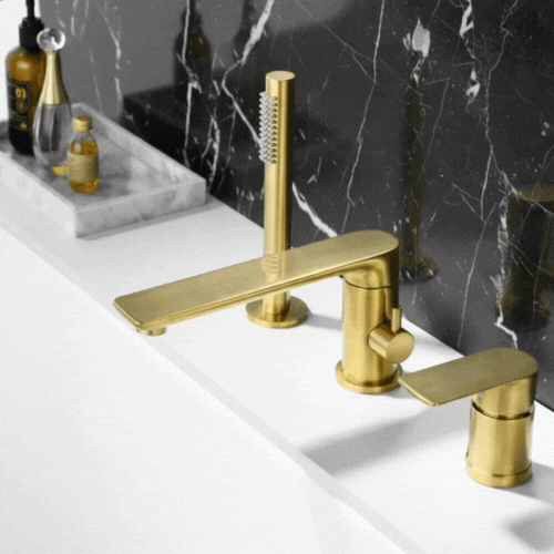 Opbouw badkraan Vero – Geborsteld goud - 21,6 × 24 × 19,5 cm