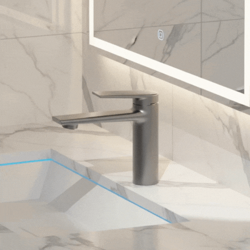 Opbouw wastafelkraan Diego  – Gunmetal grey - 15 × 13,7 × 4,4 cm