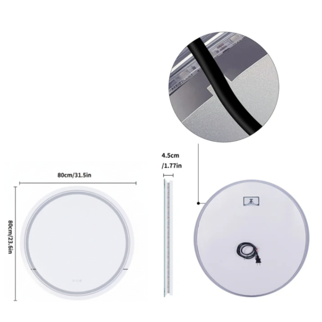 Miroir de salle de bain LED Siena — 80 cm