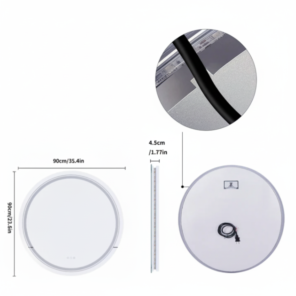 Miroir de salle de bain LED Siena — 90 cm